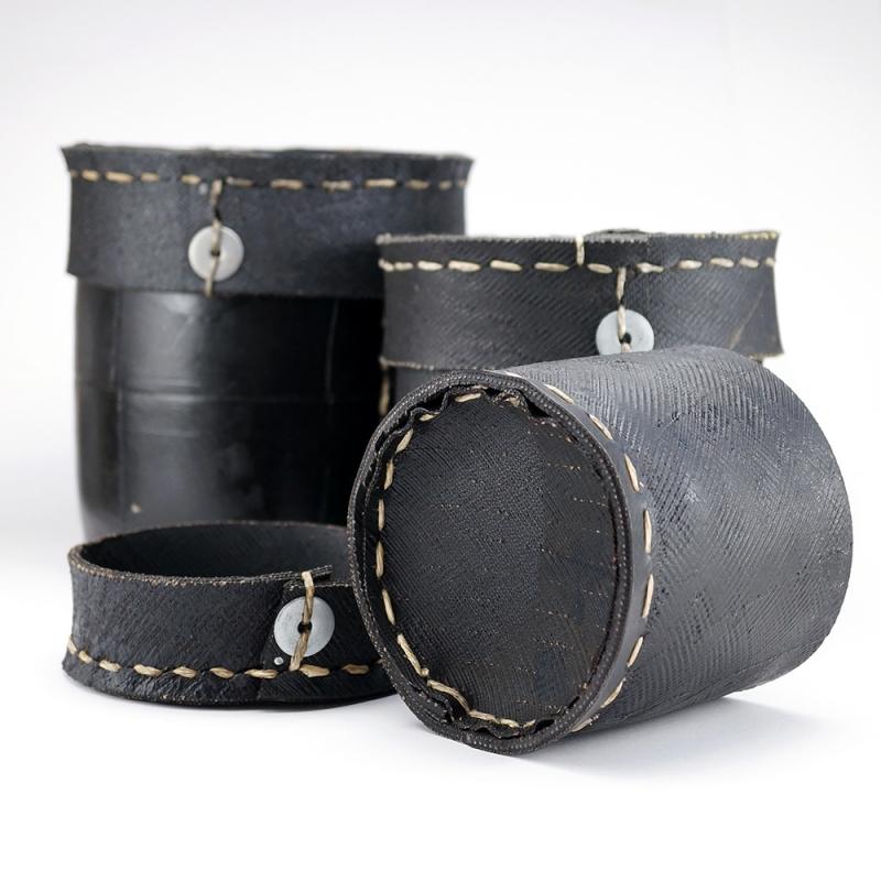 Karawan Authentic Boîtes Rondes En Pneu Recyclé - Petit Modèle