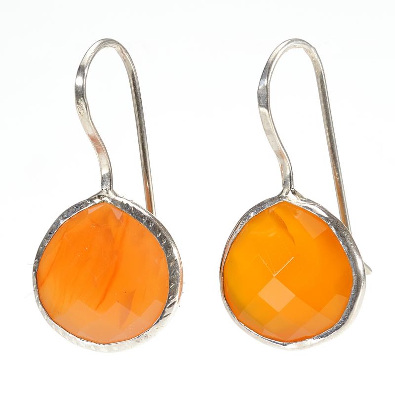 karawan authentic Boucles d'oreilles argent "Drop" Cornaline