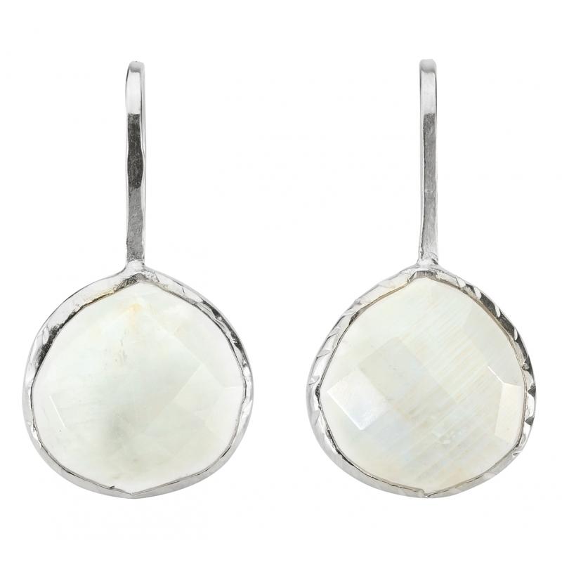 karawan authentic Boucles d'oreilles argent "Drop" Pierre de lune