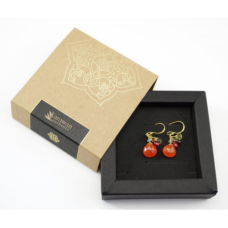 Karawan Authentic Boucles D'oreilles "Grapes" Cornaline