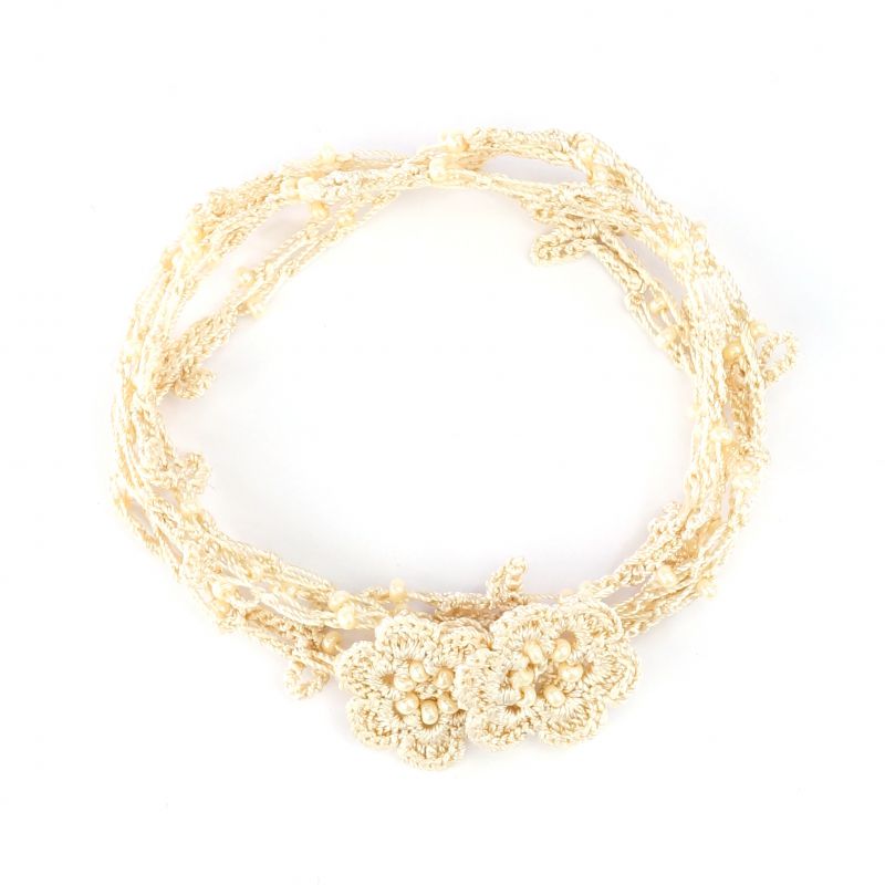 Karawan Authentic Bracelet Et Collier "Chainette" Beige Crème