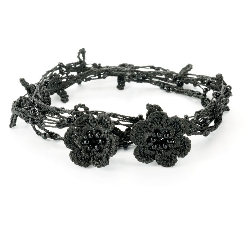 Karawan Authentic Bracelet Et Collier "Chainette" Noir Carbone