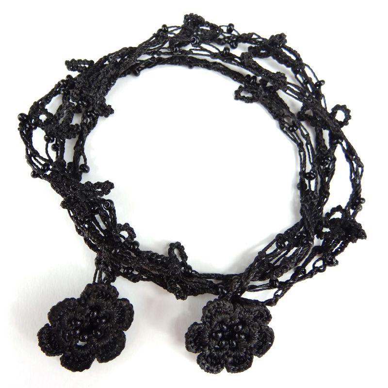 karawan authentic Bracelet et collier "Chainette" Noir carbone