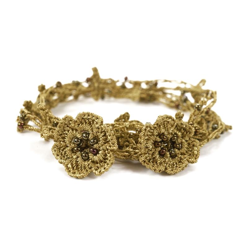 Karawan Authentic Bracelet Et Collier "Chainette" Vert Lichen