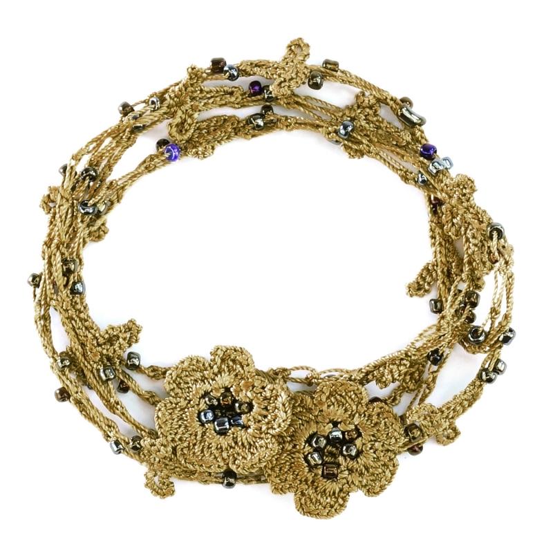 Karawan Authentic Bracelet Et Collier "Chainette" Vert Lichen