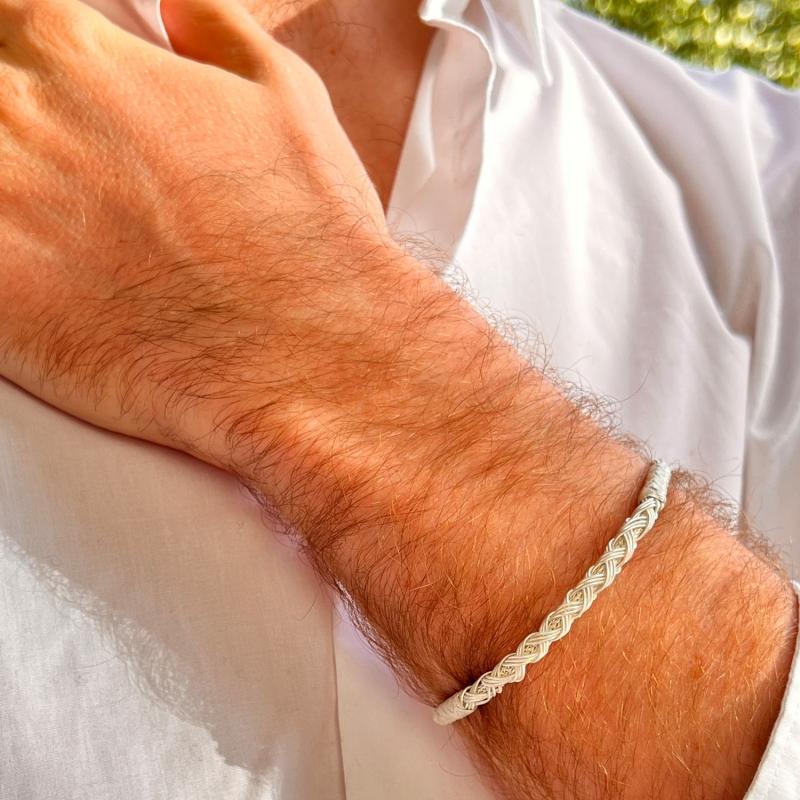 karawan authentic Bracelet tresse - Argent - fait main - homme&femme