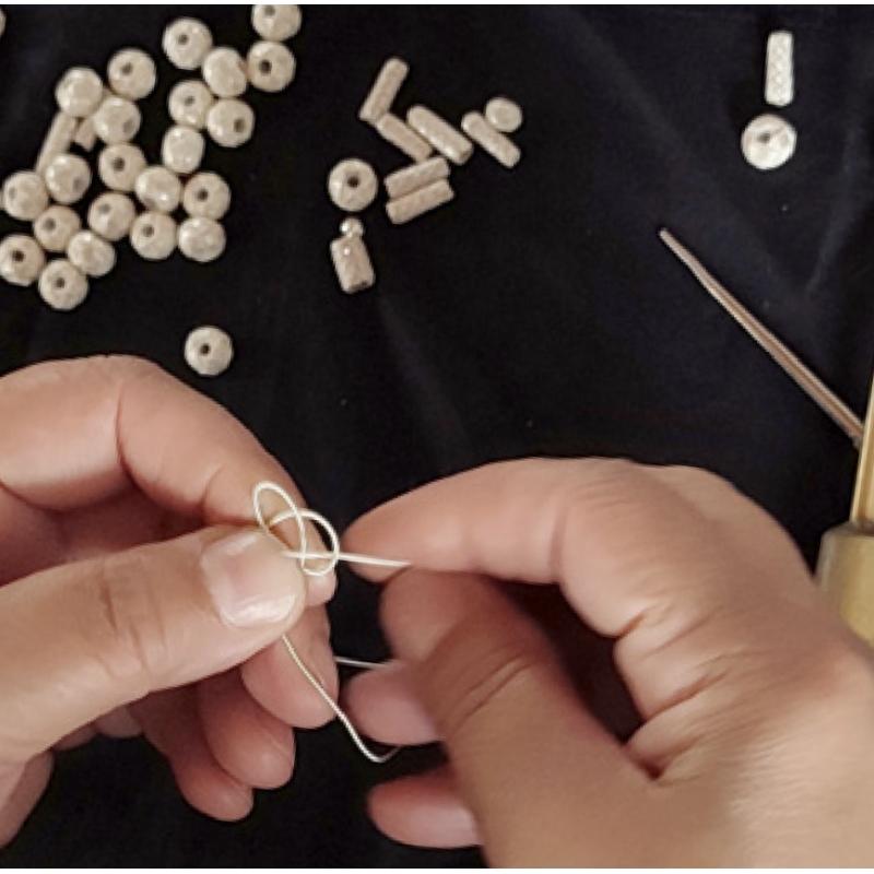 Karawan Authentic Bracelet Tresse Fine - Argent Et Argent Oxydé - Fait Main - Homme&femme