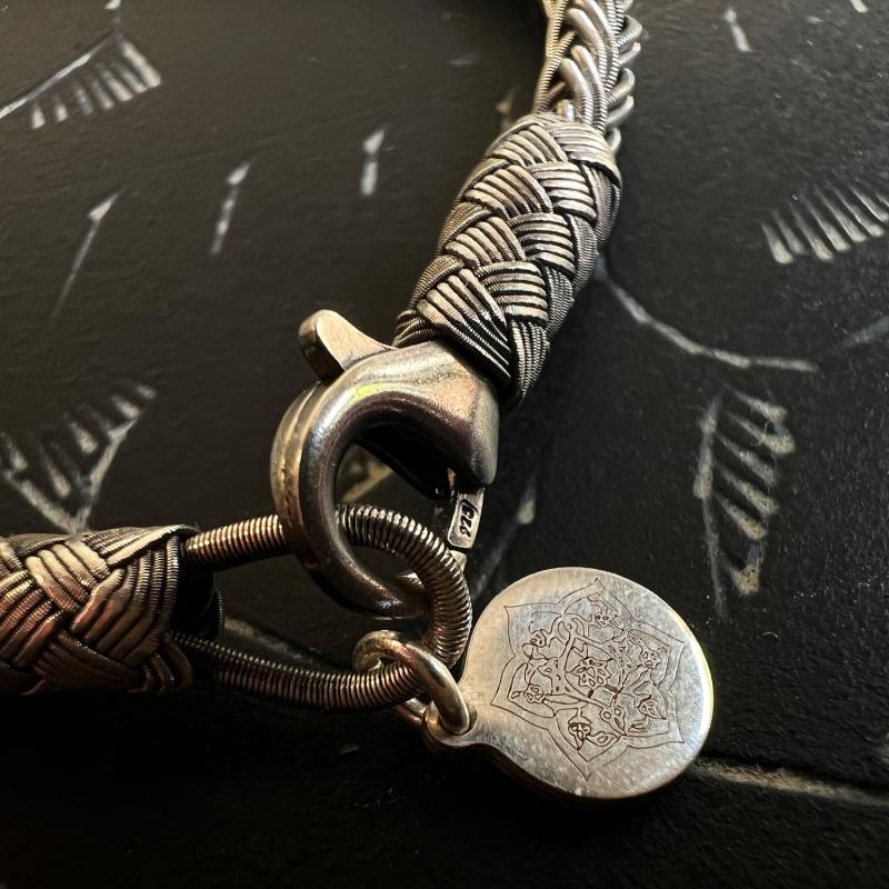Karawan Authentic Bracelet Tresse Ronde - Argent Et Argent Oxydé - Fait Main - Homme&femme