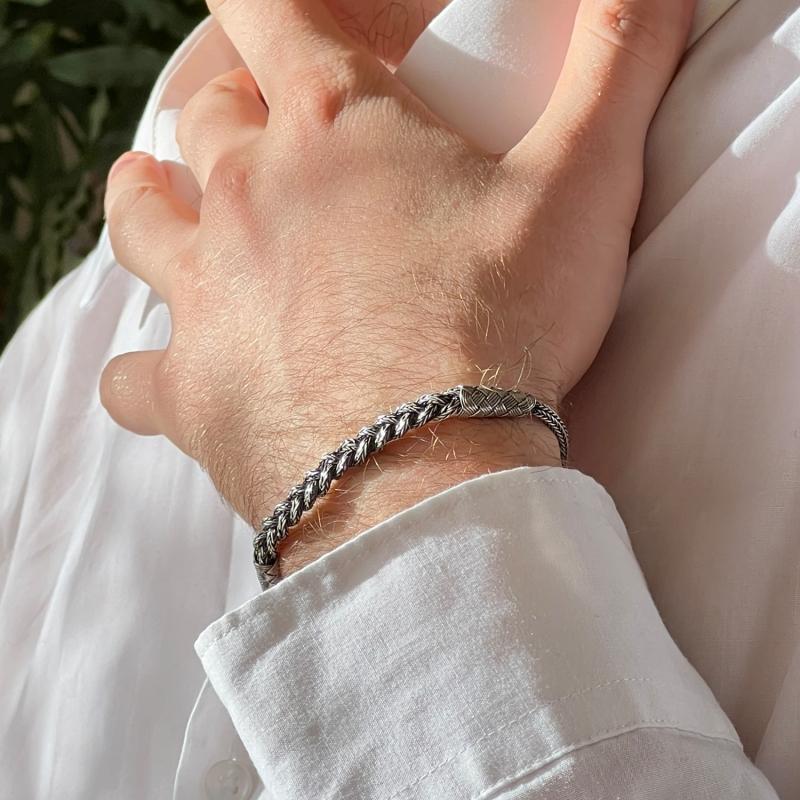 karawan authentic Chaine tresse - Argent - fait main - homme&femme