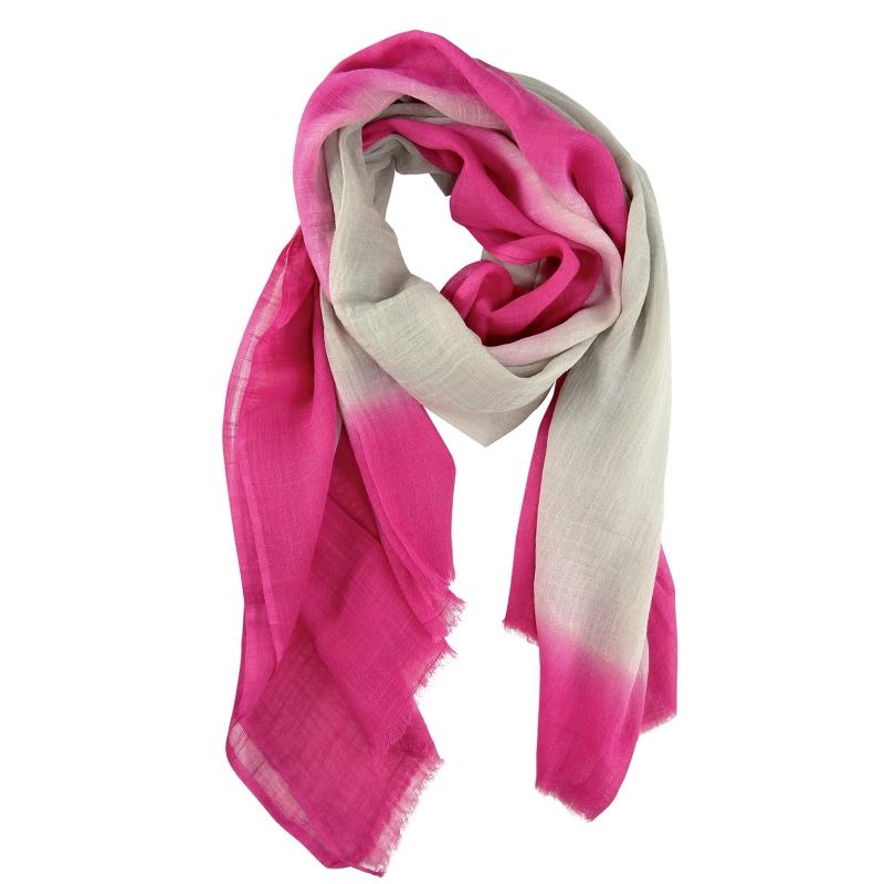 Karawan Authentic Chèches Chic En Coton Sable Et Rose Fluo