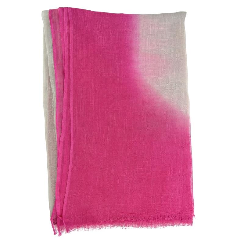 Karawan Authentic Chèches Chic En Coton Sable Et Rose Fluo