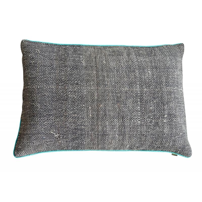 Karawan Authentic Coussin "Ortie Et Soie" Rectangulaire Turquoise