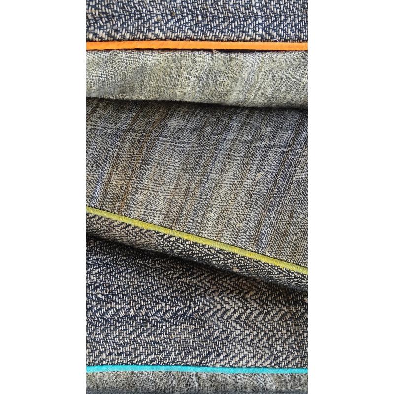 Karawan Authentic Coussin "Ortie Et Soie" Rectangulaire Turquoise