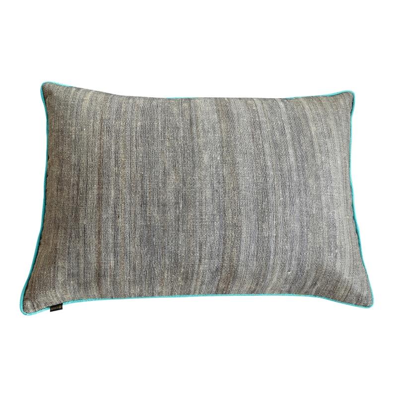 karawan authentic Coussin "Ortie et Soie" Rectangulaire Turquoise