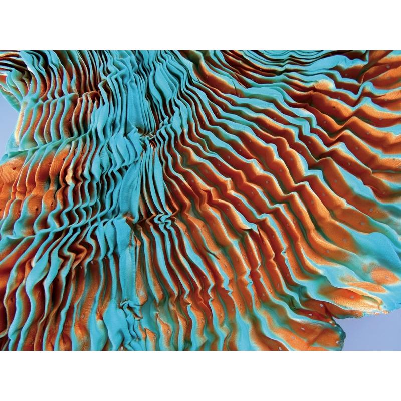 Karawan Authentic Foulard En Soie Abysses Turquoise Et Safran