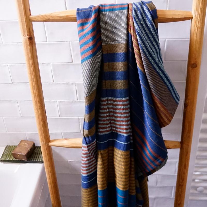 karawan authentic Fouta en coton biologique Aquamarine