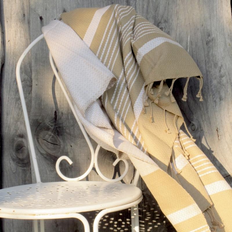 Karawan Authentic Fouta En Coton Biologique Blanc Pur