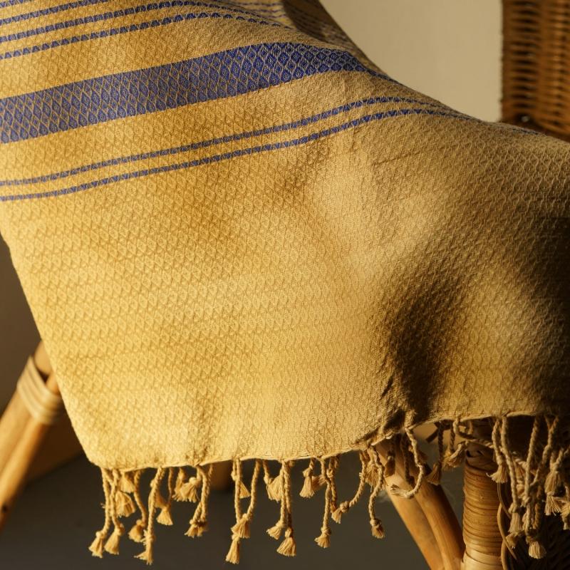 Karawan Authentic Fouta En Coton Biologique Bleu Impérial