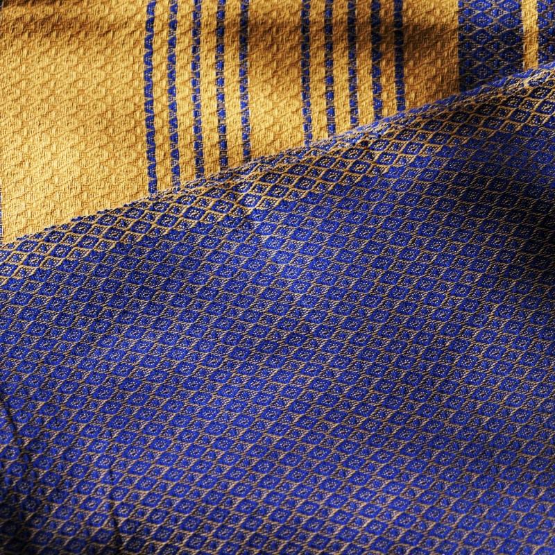 karawan authentic Fouta en coton biologique Bleu impérial