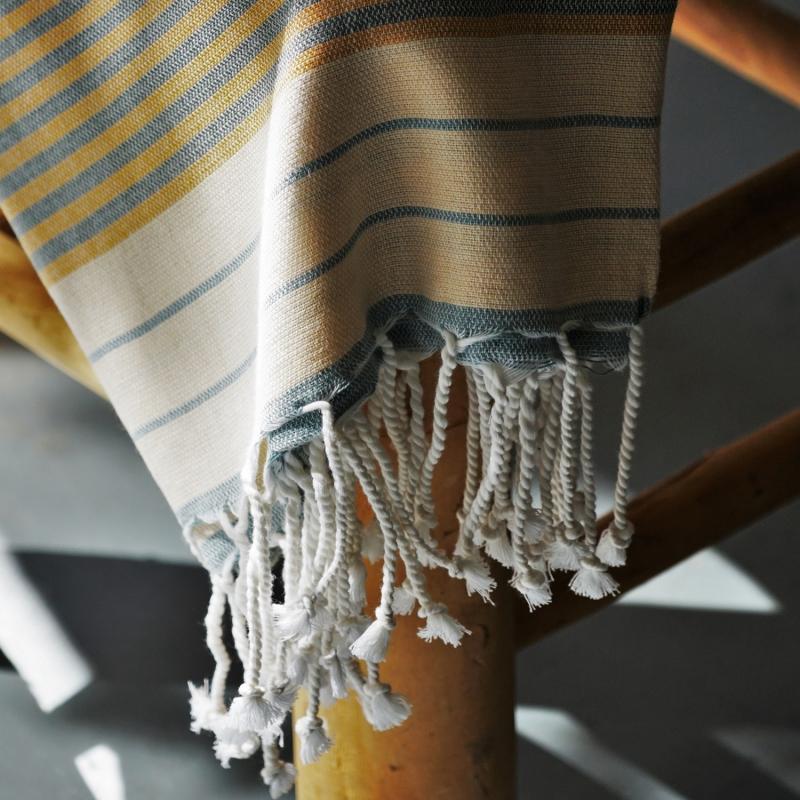 Karawan Authentic Fouta En Coton Biologique India Gold