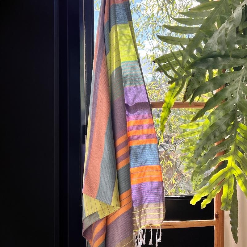 Karawan Authentic FOUTA EN COTON BIOLOGIQUE PURPLE SUN