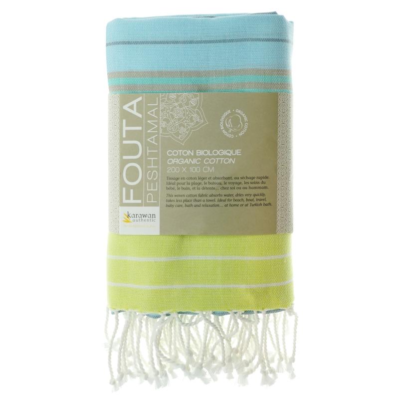 Karawan Authentic Fouta En Coton Biologique Sunny Lime