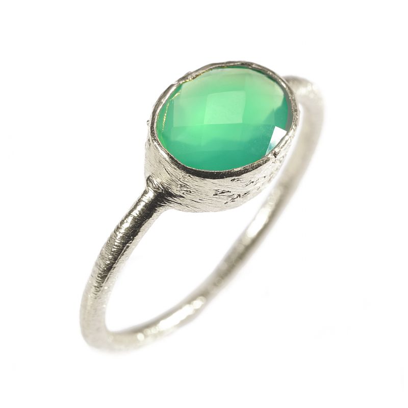 karawan authentic Bague "Drop" Argent 925 Onyx vert
