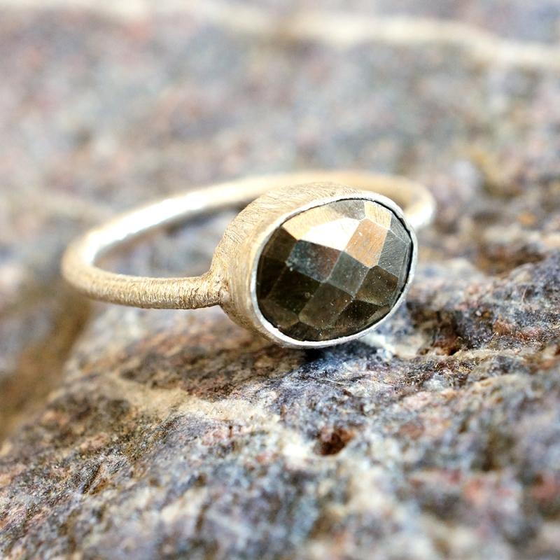 karawan authentic Bague "Drop" Argent 925 Pyrite