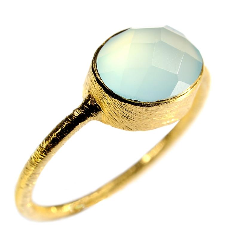 karawan authentic Bague plaqué or "Drop" Aqua Chalcy