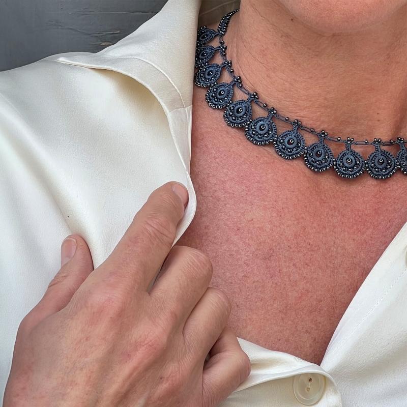 Karawan Authentic Collier "Eda" Bleu Nuit