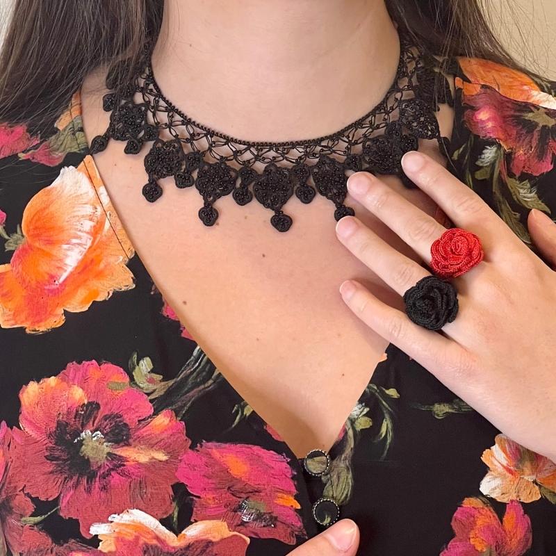 karawan authentic Collier "Sonya" Noir carbone