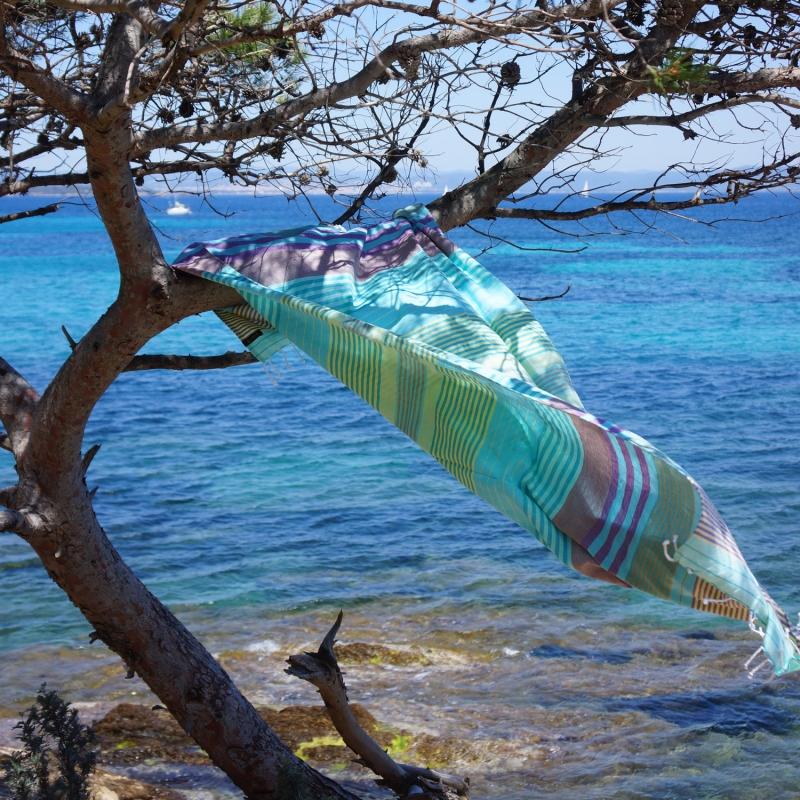 Karawan Authentic Fouta En Coton Biologique Aqua