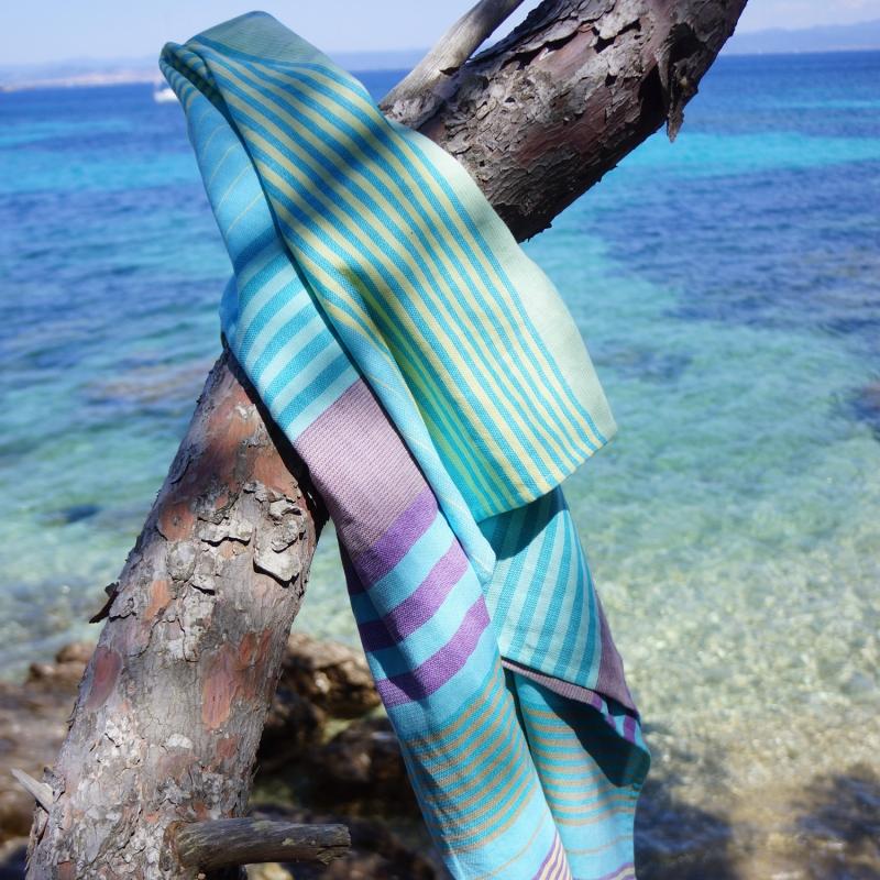 Karawan Authentic Fouta En Coton Biologique Aqua
