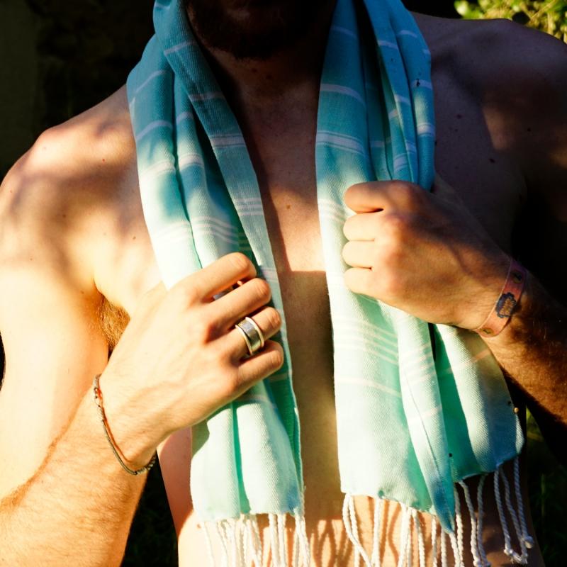 Karawan Authentic Fouta En Coton Biologique Menthe