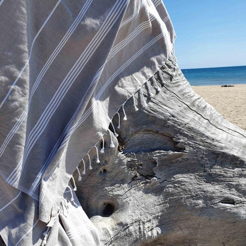 Karawan Authentic Fouta En Coton Biologique Taupe