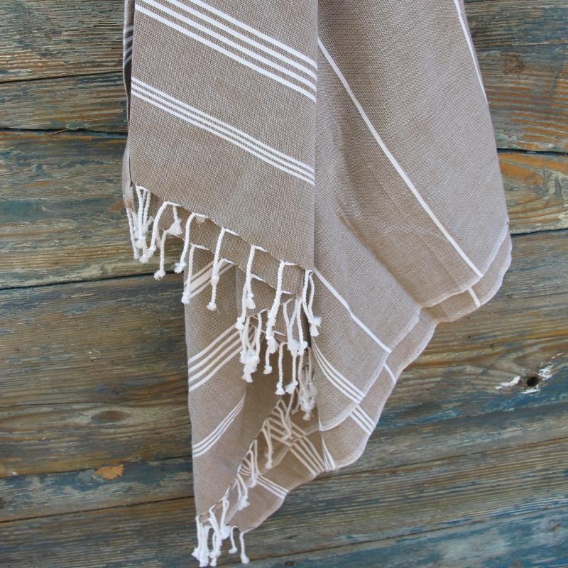 Karawan Authentic Fouta En Coton Biologique Taupe