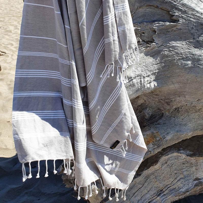 Karawan Authentic Fouta En Coton Biologique Taupe