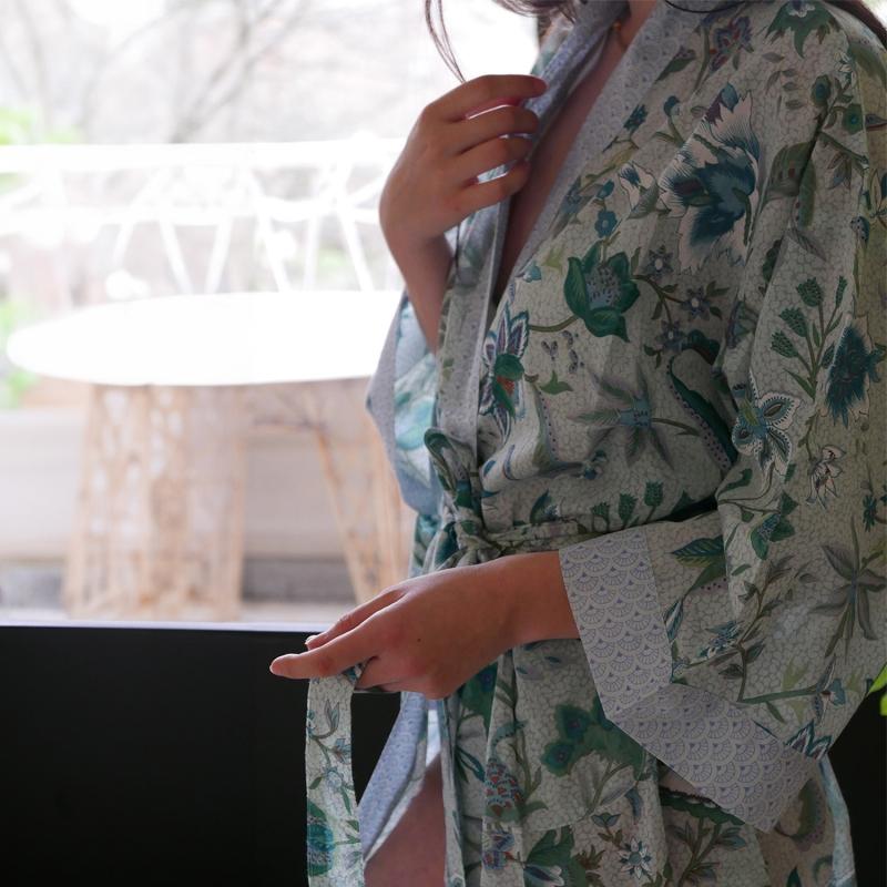 Karawan Authentic Kimono Blue Garden