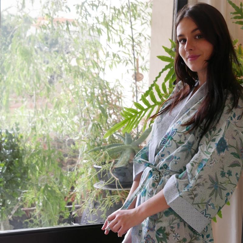 karawan authentic Kimono Blue Garden