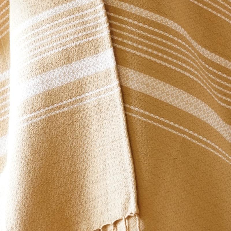 Karawan Authentic Kimono Sand Sable Et Blanc