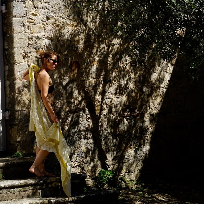 Karawan Authentic Paréo-chèche "Zigblock" Curry