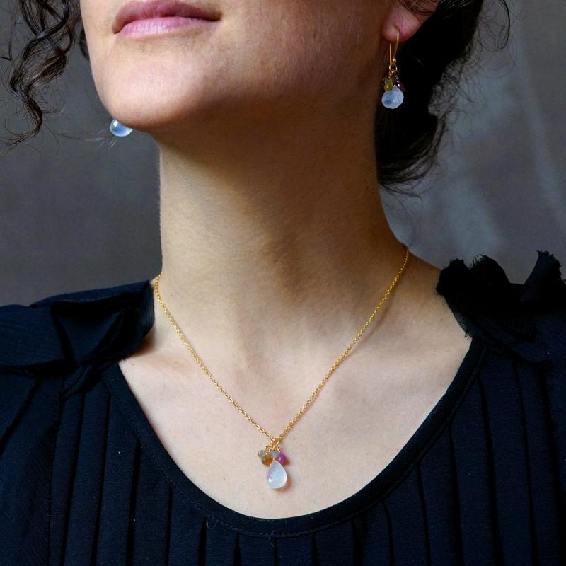 karawan authentic Pendentifs "Grapes" Pierre de Lune