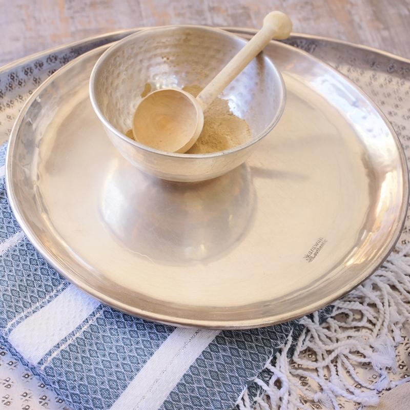 karawan authentic Plateau "Muz" lisse argenté