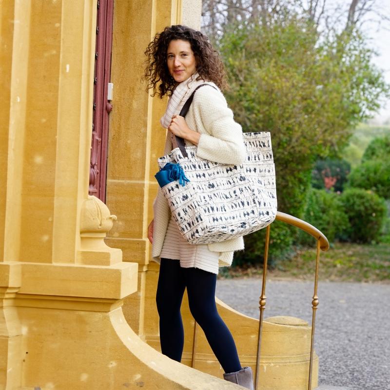 Karawan Authentic Sac Cabas "SHADE" Imprimé Indigo