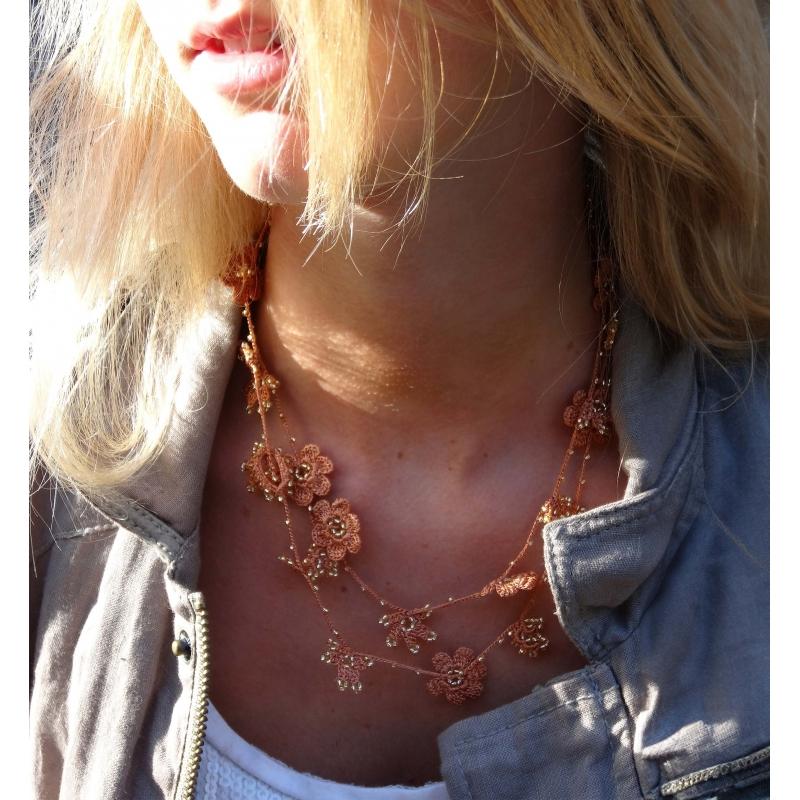 karawan authentic Sautoir "Crystal" Cannelle