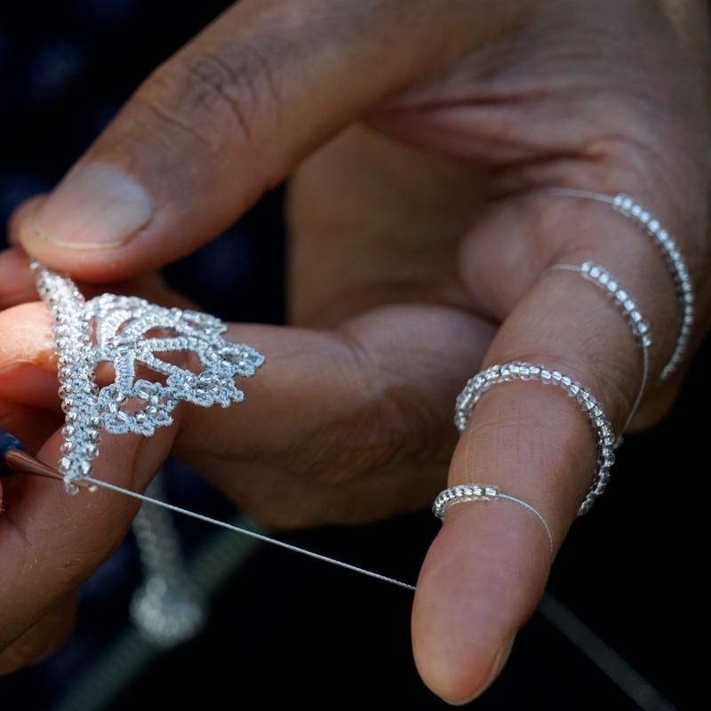 Karawan Authentic Sautoir "Crystal" Papaye