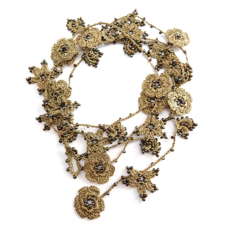 Karawan Authentic Sautoir "Crystal" Vert Lichen