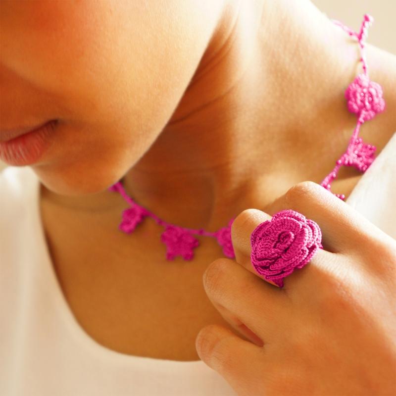 karawan authentic Tour de cou "Crystal" Bergamote