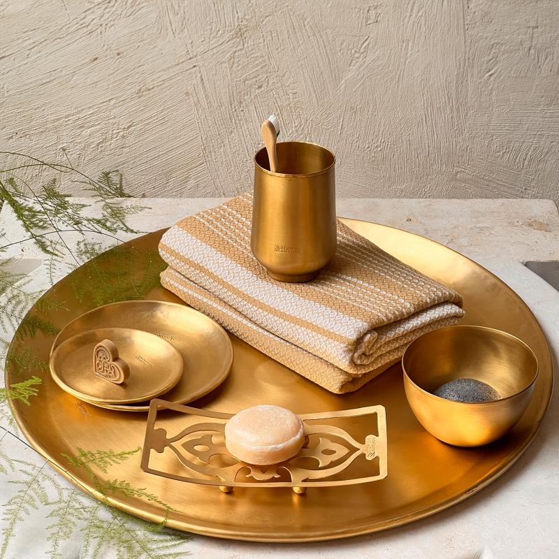 Karawan Authentic Verre En Laiton Lisse Doré 'Moon'