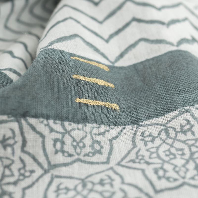 Karawan Authentic Paréo-chèche "Zigblock" Bleu De Chine